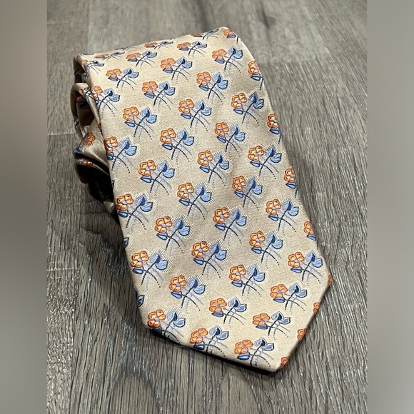 Ermenegildo Zegna Tie Paisley Floral Pattern Pastel Made in Italy 100% Silk EUC - Picture 2 of 11